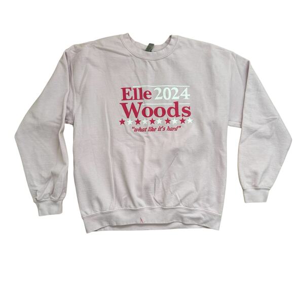 Elle Woods for President 2024 Pink Crewneck Sweatshirt women’s size large - Picture 1 of 4